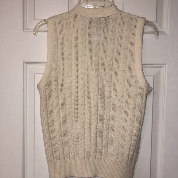 Vintage M 5 button sweater vest, off-white/cream - Picture 3 of 11